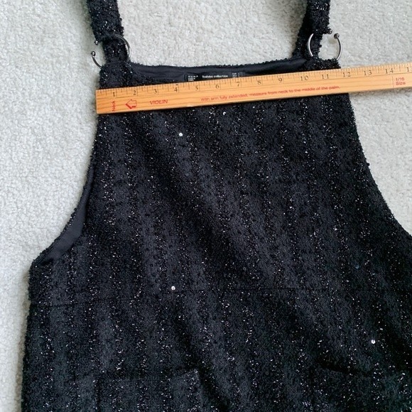 Zara Black Sparkly Overall Jumper Size L - Picture 12 of 14
